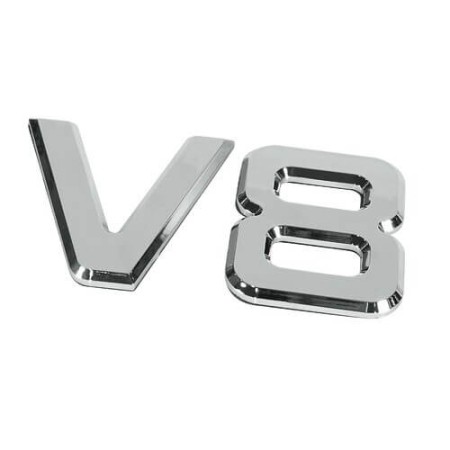 EMBLEME MOTOR 3D VERSCHROMT V8