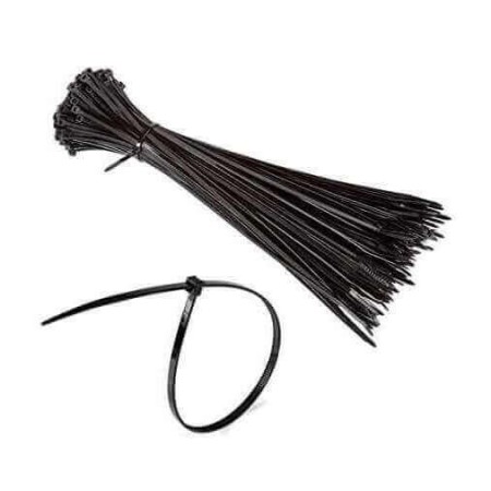 BANDE DE LIAISON PLASTIQUE EN NYLON NOIR 20cm x 4.8 mm