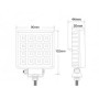 16 Led Square Work Lamp With Switch 12V/24V