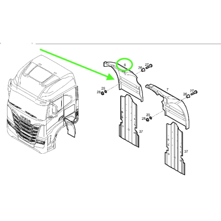 Parafango Anteriore Parte Posteriore Destro Iveco S Way