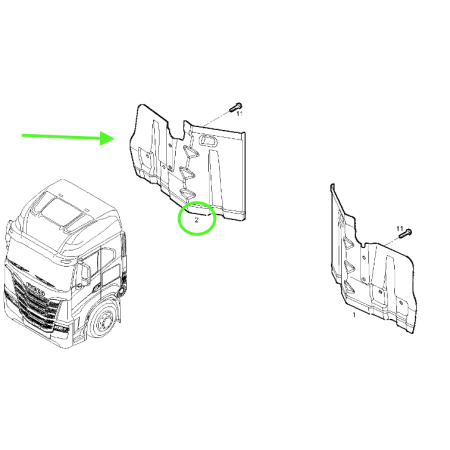 RIGHT FRONT FENDER PROTECTION. SUITABLE TO IVECO S WAY.