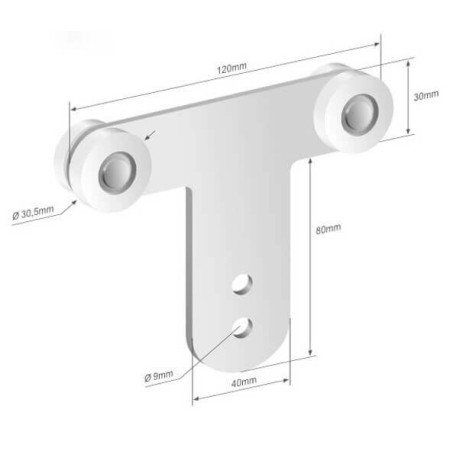 Herraje Puerta Corredera Doble Acero Galvanizado Schmitz