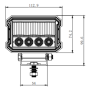 Led Work Headlight With Flashing Light Orange Strobe 12/24V Trucks