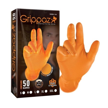 Gants En Nitrile Orange Pour Atelier De Mécanique