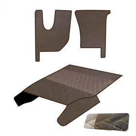 Set Tappeti Copricofano Ecopelle Cuciture Oro Renault T - K - C