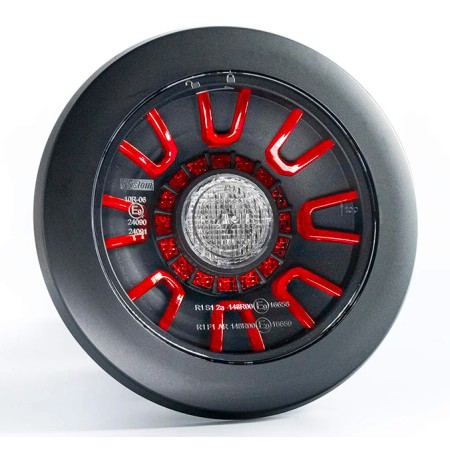 Round LED Rear Light Truck - Trailer Recessed 12/24V