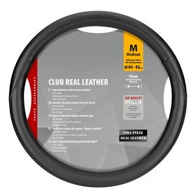 Truck Steering Wheel Cover In Genuine Leather Black