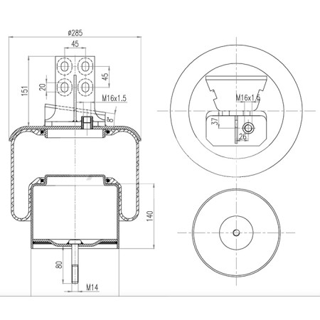 Air Spring Rear Right Iveco Stralis 41218550