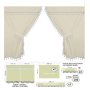 JEU DE RIDEAUX POUR CAMIONS CRÈME