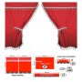 CURTAINS SET RED FOR CABIN TRUCKS