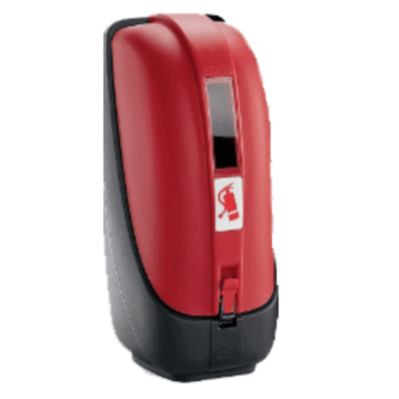 PORTA ESTINTORE DA 9/12 KG. ROSSO/NERO CAMION - RIMORCHIO