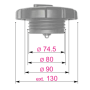 Tappo Serbatoio Carburante Ø 80 Mm Daf - Iveco - Renault
