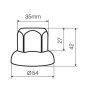 POLISHED STAINLESS STEEL NUT COVERS 40 PCS SET 32 mm