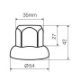 POLISHED STAINLESS STEEL NUT COVERS 40 PCS SET 33 mm