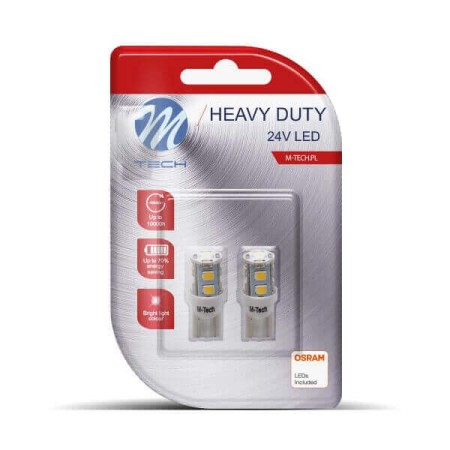 BLISTER OF TWO LED BULBS W5W 24V