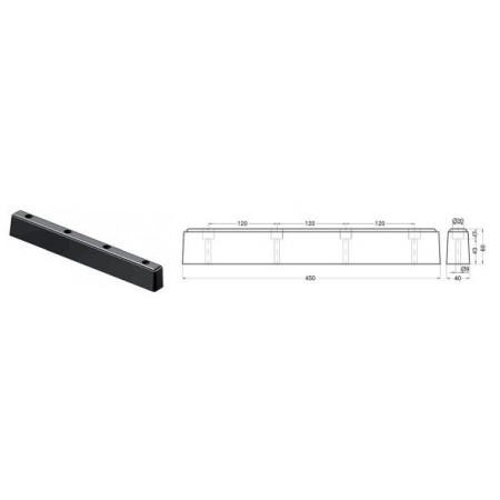 REAR RUBBER BUFFERS 450X40X60