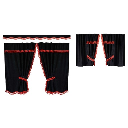 CURTAINS SET HIGHT CABIN BLACK FOR DAF - MAN - MERCEDES - RENAULT - SCANIA - VOLVO