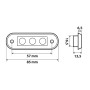 Luce Da Incasso A 3 Led 24V Rosso Camion