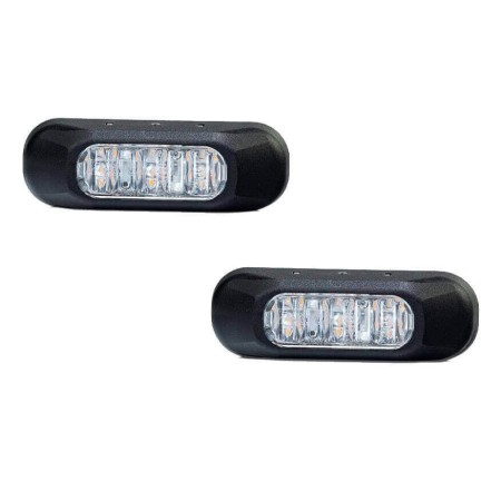 GYROPHARE 3 LED DEVANT ORANGE 12 - 36V