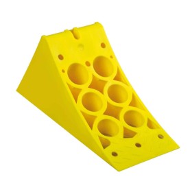 SMALL YELLOW PLASTIC WHEEL CHOCK 335 x 122 x 147