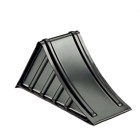 MEDIUM BLACK PAINTED STEEL WHEEL CHOCK 380 x 160 x 190