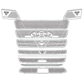 MASCHERINA ANTERIORE ACCIAIO INOX PISTONE SCANIA S