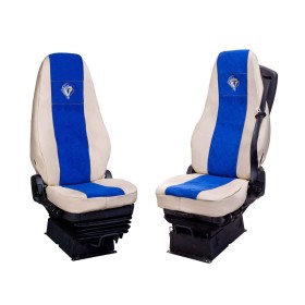 COPPIA COPRISEDILI PER VOLVO FH4 BLU - PANNA