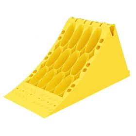 LARGE YELLOW PLASTIC WHEEL CHOCK L 467 x B 198 x H 225 mm.