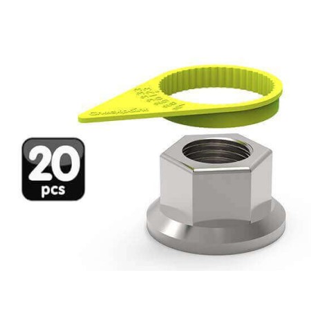 TIGHTENING INDICATORS FOR WHEEL NUT - SET 20 PCS - FLUO YELLOW.