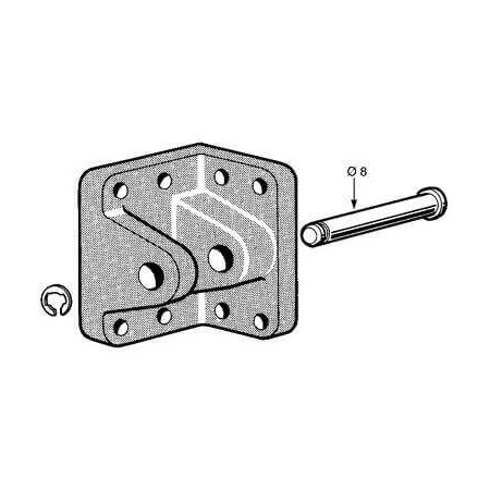 SUPPORT PLASTIQUE POUR CHAPE AVEC AXE ACIER ZINGUÉ